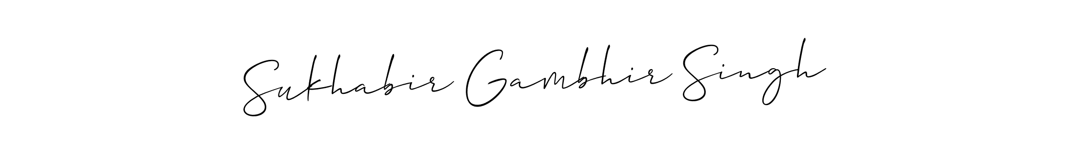 Create a beautiful signature design for name Sukhabir Gambhir Singh. With this signature (Allison_Script) fonts, you can make a handwritten signature for free. Sukhabir Gambhir Singh signature style 2 images and pictures png