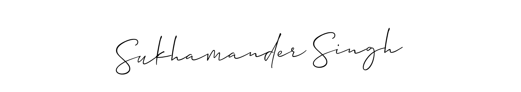 Also You can easily find your signature by using the search form. We will create Sukhamander Singh name handwritten signature images for you free of cost using Allison_Script sign style. Sukhamander Singh signature style 2 images and pictures png