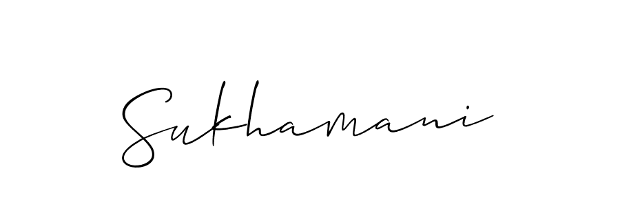 Use a signature maker to create a handwritten signature online. With this signature software, you can design (Allison_Script) your own signature for name Sukhamani. Sukhamani signature style 2 images and pictures png