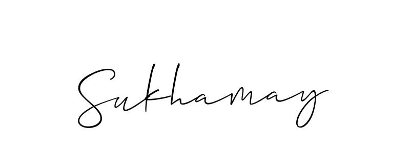Sukhamay stylish signature style. Best Handwritten Sign (Allison_Script) for my name. Handwritten Signature Collection Ideas for my name Sukhamay. Sukhamay signature style 2 images and pictures png