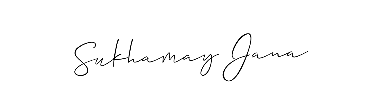 How to make Sukhamay Jana signature? Allison_Script is a professional autograph style. Create handwritten signature for Sukhamay Jana name. Sukhamay Jana signature style 2 images and pictures png