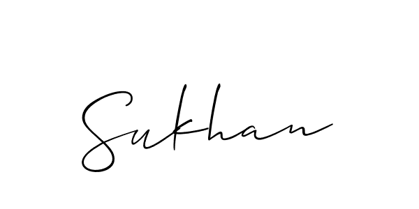 Sukhan stylish signature style. Best Handwritten Sign (Allison_Script) for my name. Handwritten Signature Collection Ideas for my name Sukhan. Sukhan signature style 2 images and pictures png