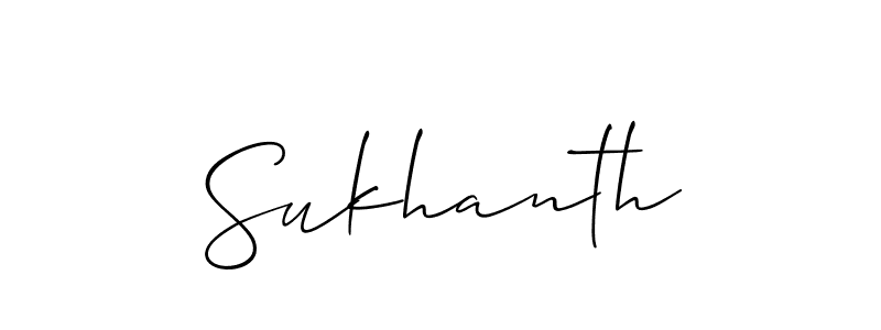 It looks lik you need a new signature style for name Sukhanth. Design unique handwritten (Allison_Script) signature with our free signature maker in just a few clicks. Sukhanth signature style 2 images and pictures png