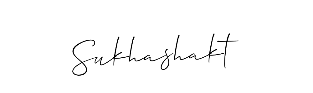 Allison_Script is a professional signature style that is perfect for those who want to add a touch of class to their signature. It is also a great choice for those who want to make their signature more unique. Get Sukhashakt name to fancy signature for free. Sukhashakt signature style 2 images and pictures png