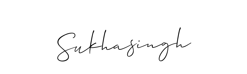 Allison_Script is a professional signature style that is perfect for those who want to add a touch of class to their signature. It is also a great choice for those who want to make their signature more unique. Get Sukhasingh name to fancy signature for free. Sukhasingh signature style 2 images and pictures png