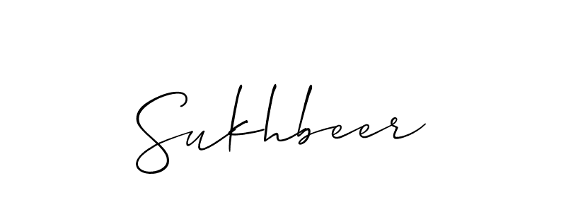 Create a beautiful signature design for name Sukhbeer. With this signature (Allison_Script) fonts, you can make a handwritten signature for free. Sukhbeer signature style 2 images and pictures png