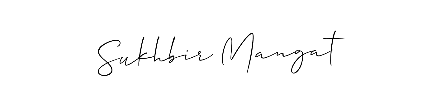 How to Draw Sukhbir Mangat signature style? Allison_Script is a latest design signature styles for name Sukhbir Mangat. Sukhbir Mangat signature style 2 images and pictures png