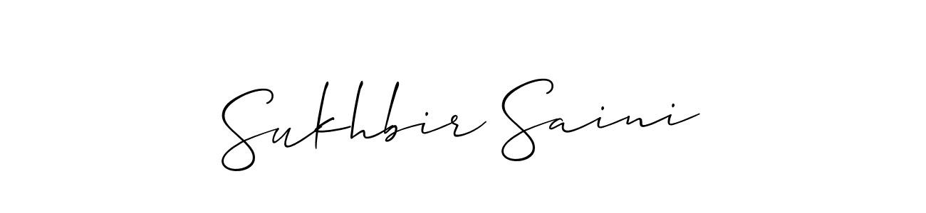 How to make Sukhbir Saini name signature. Use Allison_Script style for creating short signs online. This is the latest handwritten sign. Sukhbir Saini signature style 2 images and pictures png