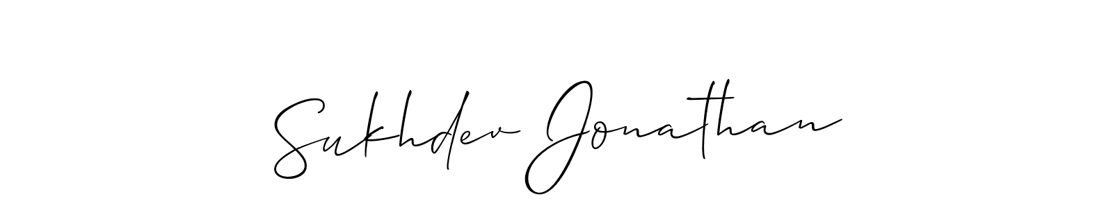 This is the best signature style for the Sukhdev Jonathan name. Also you like these signature font (Allison_Script). Mix name signature. Sukhdev Jonathan signature style 2 images and pictures png