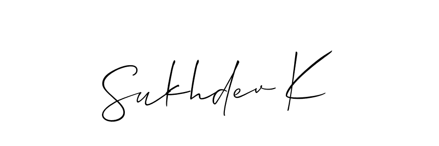 How to make Sukhdev K signature? Allison_Script is a professional autograph style. Create handwritten signature for Sukhdev K name. Sukhdev K signature style 2 images and pictures png