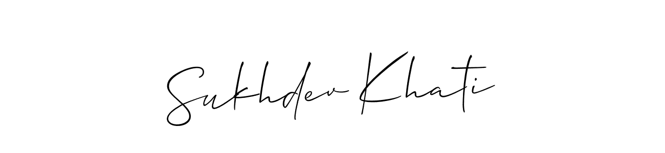 How to Draw Sukhdev Khati signature style? Allison_Script is a latest design signature styles for name Sukhdev Khati. Sukhdev Khati signature style 2 images and pictures png