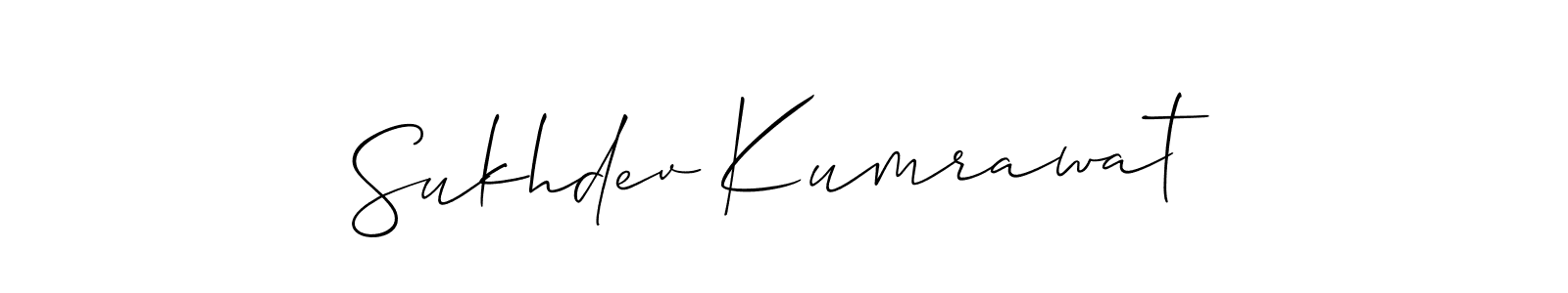 It looks lik you need a new signature style for name Sukhdev Kumrawat. Design unique handwritten (Allison_Script) signature with our free signature maker in just a few clicks. Sukhdev Kumrawat signature style 2 images and pictures png