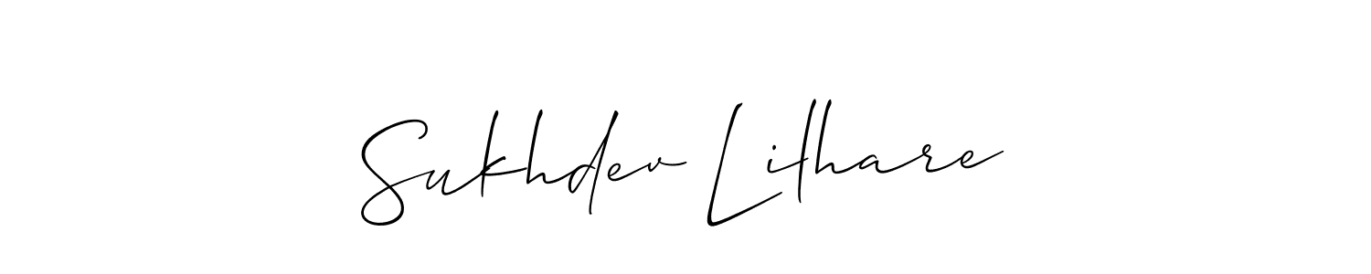 Create a beautiful signature design for name Sukhdev Lilhare. With this signature (Allison_Script) fonts, you can make a handwritten signature for free. Sukhdev Lilhare signature style 2 images and pictures png