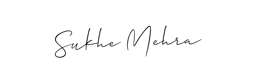 How to make Sukhe Mehra name signature. Use Allison_Script style for creating short signs online. This is the latest handwritten sign. Sukhe Mehra signature style 2 images and pictures png