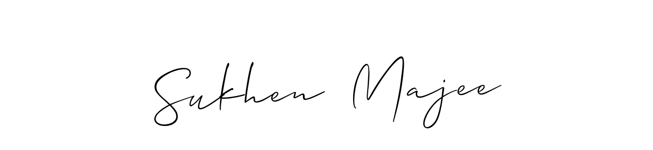 How to make Sukhen  Majee name signature. Use Allison_Script style for creating short signs online. This is the latest handwritten sign. Sukhen  Majee signature style 2 images and pictures png