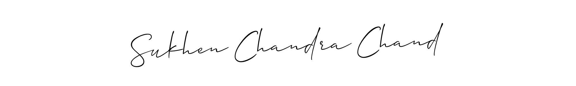 Make a short Sukhen Chandra Chand signature style. Manage your documents anywhere anytime using Allison_Script. Create and add eSignatures, submit forms, share and send files easily. Sukhen Chandra Chand signature style 2 images and pictures png
