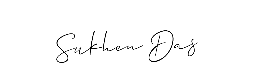 Make a beautiful signature design for name Sukhen Das. With this signature (Allison_Script) style, you can create a handwritten signature for free. Sukhen Das signature style 2 images and pictures png