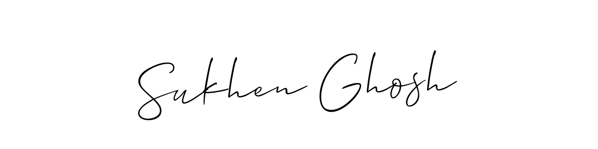 How to make Sukhen Ghosh name signature. Use Allison_Script style for creating short signs online. This is the latest handwritten sign. Sukhen Ghosh signature style 2 images and pictures png
