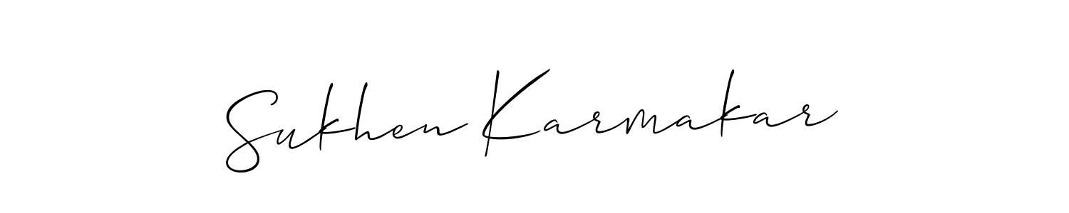 Make a short Sukhen Karmakar signature style. Manage your documents anywhere anytime using Allison_Script. Create and add eSignatures, submit forms, share and send files easily. Sukhen Karmakar signature style 2 images and pictures png