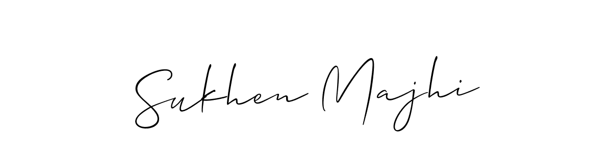 Allison_Script is a professional signature style that is perfect for those who want to add a touch of class to their signature. It is also a great choice for those who want to make their signature more unique. Get Sukhen Majhi name to fancy signature for free. Sukhen Majhi signature style 2 images and pictures png