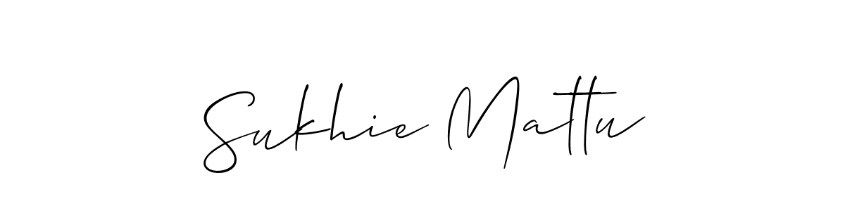 Allison_Script is a professional signature style that is perfect for those who want to add a touch of class to their signature. It is also a great choice for those who want to make their signature more unique. Get Sukhie Mattu name to fancy signature for free. Sukhie Mattu signature style 2 images and pictures png