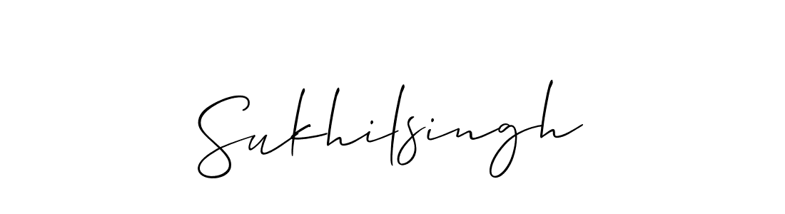 You should practise on your own different ways (Allison_Script) to write your name (Sukhilsingh) in signature. don't let someone else do it for you. Sukhilsingh signature style 2 images and pictures png