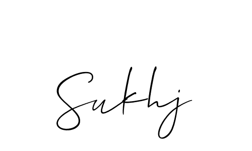 How to Draw Sukhj signature style? Allison_Script is a latest design signature styles for name Sukhj. Sukhj signature style 2 images and pictures png