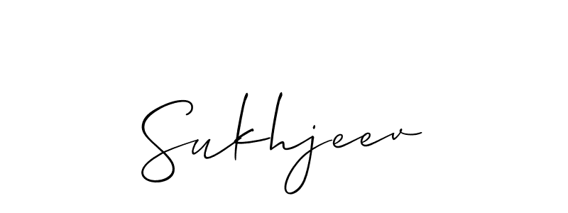 Create a beautiful signature design for name Sukhjeev. With this signature (Allison_Script) fonts, you can make a handwritten signature for free. Sukhjeev signature style 2 images and pictures png