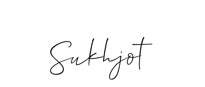 How to make Sukhjot signature? Allison_Script is a professional autograph style. Create handwritten signature for Sukhjot name. Sukhjot signature style 2 images and pictures png
