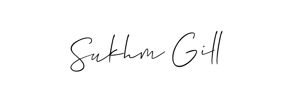 Also You can easily find your signature by using the search form. We will create Sukhm Gill name handwritten signature images for you free of cost using Allison_Script sign style. Sukhm Gill signature style 2 images and pictures png