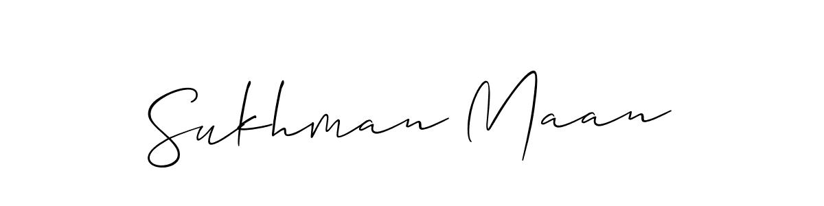 Also we have Sukhman Maan name is the best signature style. Create professional handwritten signature collection using Allison_Script autograph style. Sukhman Maan signature style 2 images and pictures png