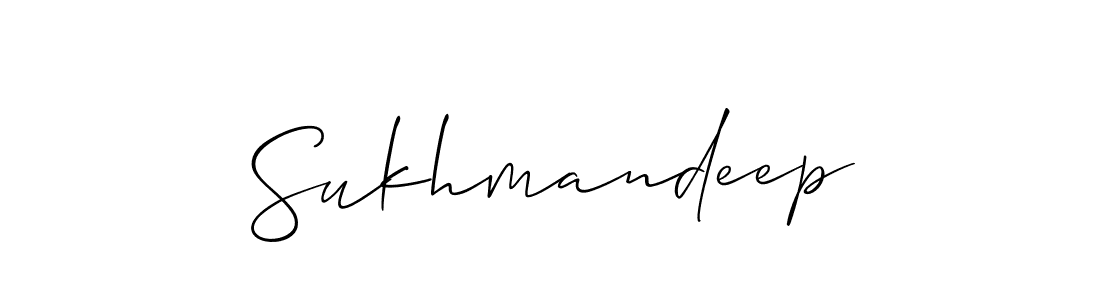 How to make Sukhmandeep signature? Allison_Script is a professional autograph style. Create handwritten signature for Sukhmandeep name. Sukhmandeep signature style 2 images and pictures png