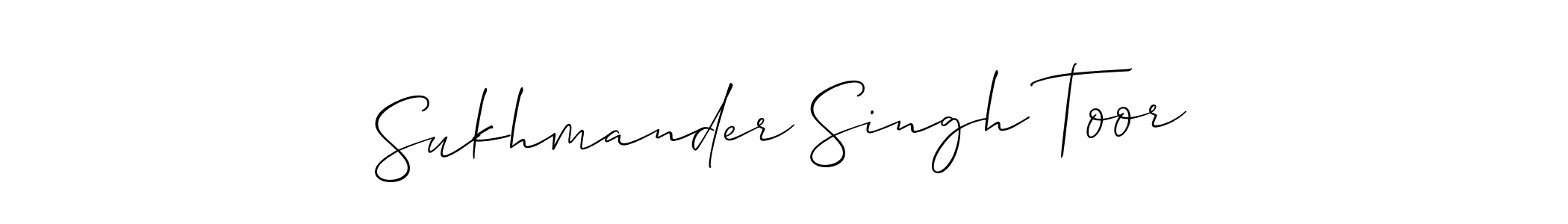 How to make Sukhmander Singh Toor name signature. Use Allison_Script style for creating short signs online. This is the latest handwritten sign. Sukhmander Singh Toor signature style 2 images and pictures png