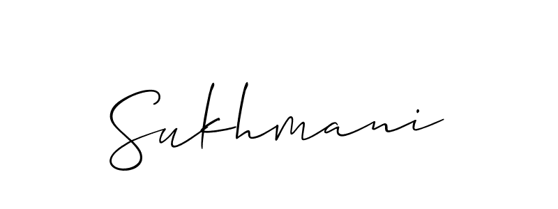 How to Draw Sukhmani signature style? Allison_Script is a latest design signature styles for name Sukhmani. Sukhmani signature style 2 images and pictures png