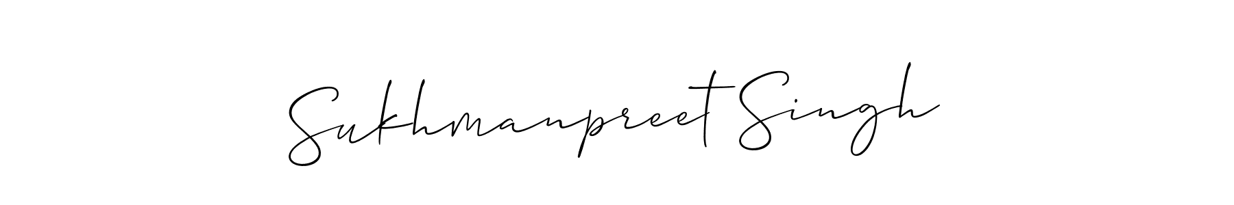 Make a beautiful signature design for name Sukhmanpreet Singh. With this signature (Allison_Script) style, you can create a handwritten signature for free. Sukhmanpreet Singh signature style 2 images and pictures png