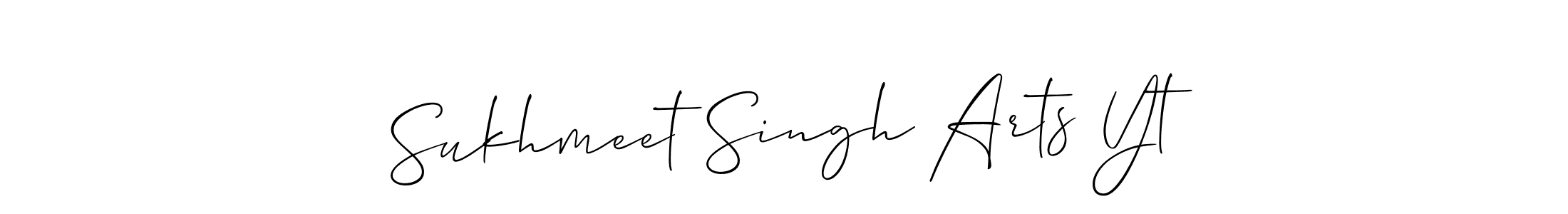 Allison_Script is a professional signature style that is perfect for those who want to add a touch of class to their signature. It is also a great choice for those who want to make their signature more unique. Get Sukhmeet Singh Arts Yt name to fancy signature for free. Sukhmeet Singh Arts Yt signature style 2 images and pictures png