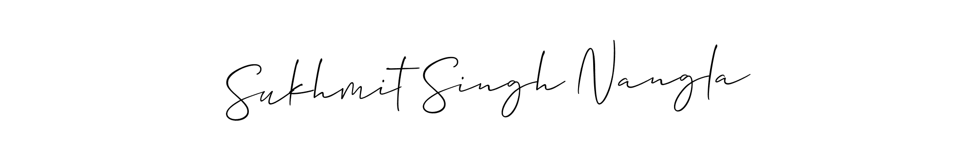 You should practise on your own different ways (Allison_Script) to write your name (Sukhmit Singh Nangla) in signature. don't let someone else do it for you. Sukhmit Singh Nangla signature style 2 images and pictures png
