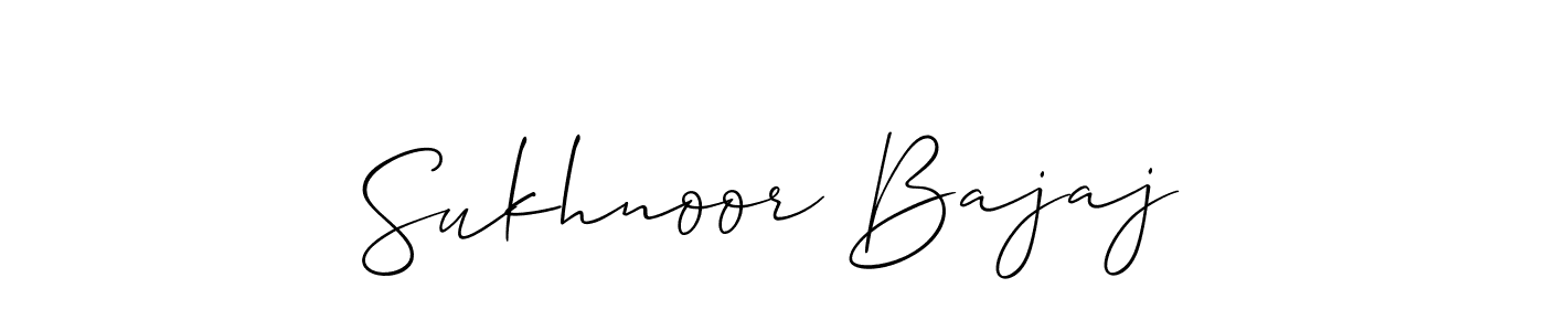 Make a short Sukhnoor Bajaj signature style. Manage your documents anywhere anytime using Allison_Script. Create and add eSignatures, submit forms, share and send files easily. Sukhnoor Bajaj signature style 2 images and pictures png