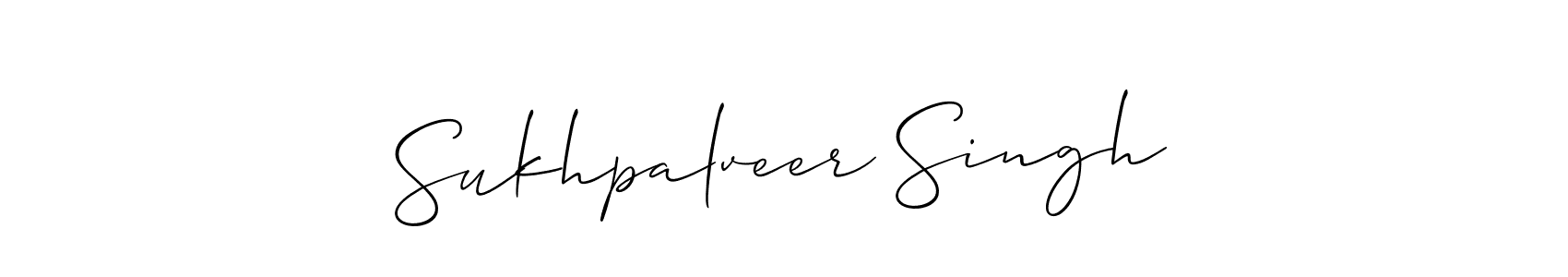 Create a beautiful signature design for name Sukhpalveer Singh. With this signature (Allison_Script) fonts, you can make a handwritten signature for free. Sukhpalveer Singh signature style 2 images and pictures png