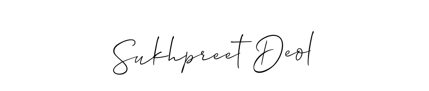 You should practise on your own different ways (Allison_Script) to write your name (Sukhpreet Deol) in signature. don't let someone else do it for you. Sukhpreet Deol signature style 2 images and pictures png