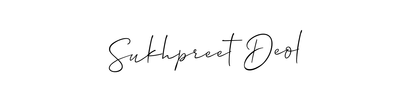 if you are searching for the best signature style for your name Sukhpreet Deol. so please give up your signature search. here we have designed multiple signature styles  using Allison_Script. Sukhpreet Deol signature style 2 images and pictures png