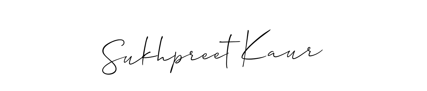 Make a short Sukhpreet Kaur signature style. Manage your documents anywhere anytime using Allison_Script. Create and add eSignatures, submit forms, share and send files easily. Sukhpreet Kaur signature style 2 images and pictures png