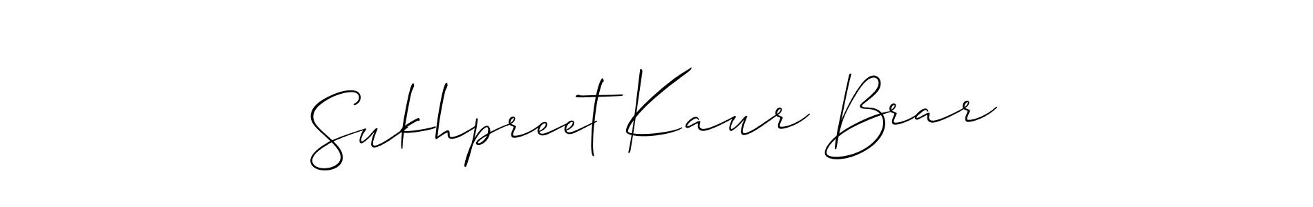 Create a beautiful signature design for name Sukhpreet Kaur Brar. With this signature (Allison_Script) fonts, you can make a handwritten signature for free. Sukhpreet Kaur Brar signature style 2 images and pictures png