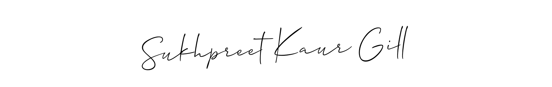 Also we have Sukhpreet Kaur Gill name is the best signature style. Create professional handwritten signature collection using Allison_Script autograph style. Sukhpreet Kaur Gill signature style 2 images and pictures png