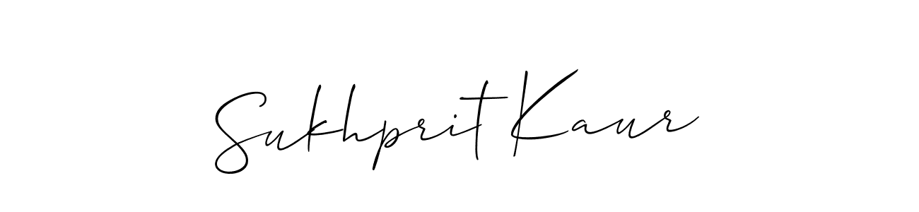 You should practise on your own different ways (Allison_Script) to write your name (Sukhprit Kaur) in signature. don't let someone else do it for you. Sukhprit Kaur signature style 2 images and pictures png