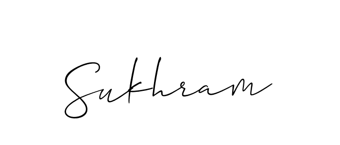 Use a signature maker to create a handwritten signature online. With this signature software, you can design (Allison_Script) your own signature for name Sukhram. Sukhram signature style 2 images and pictures png