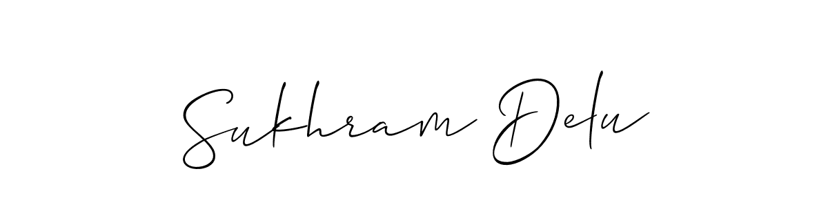 It looks lik you need a new signature style for name Sukhram Delu. Design unique handwritten (Allison_Script) signature with our free signature maker in just a few clicks. Sukhram Delu signature style 2 images and pictures png