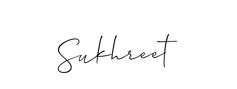 Use a signature maker to create a handwritten signature online. With this signature software, you can design (Allison_Script) your own signature for name Sukhreet. Sukhreet signature style 2 images and pictures png