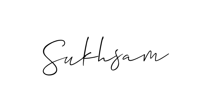 Also You can easily find your signature by using the search form. We will create Sukhsam name handwritten signature images for you free of cost using Allison_Script sign style. Sukhsam signature style 2 images and pictures png