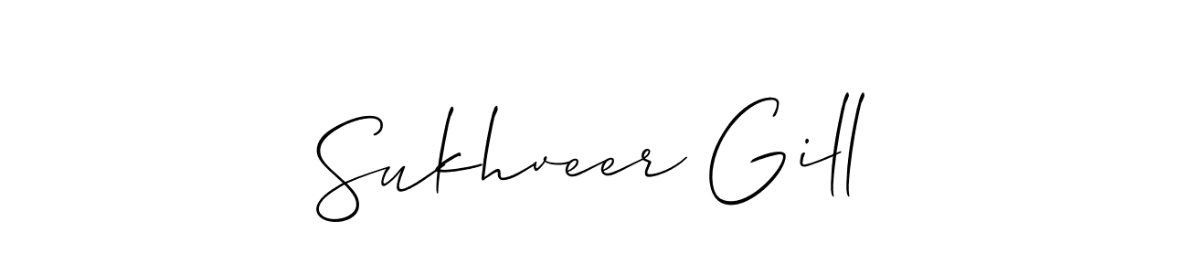 Make a beautiful signature design for name Sukhveer Gill. With this signature (Allison_Script) style, you can create a handwritten signature for free. Sukhveer Gill signature style 2 images and pictures png